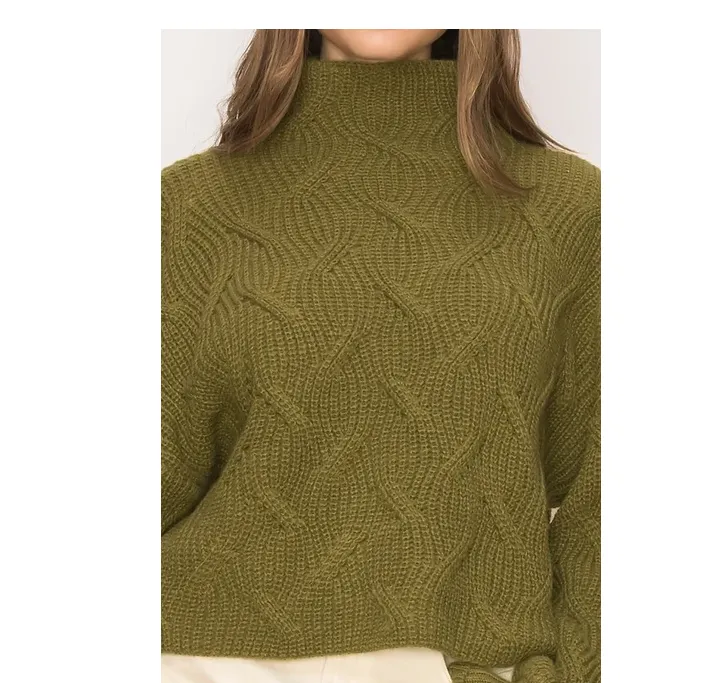 Keep Warm Boxy Oversized Olive Green Sweater