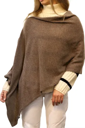 La Fiorentina Classic Poncho - 100% Cashmere - Brown