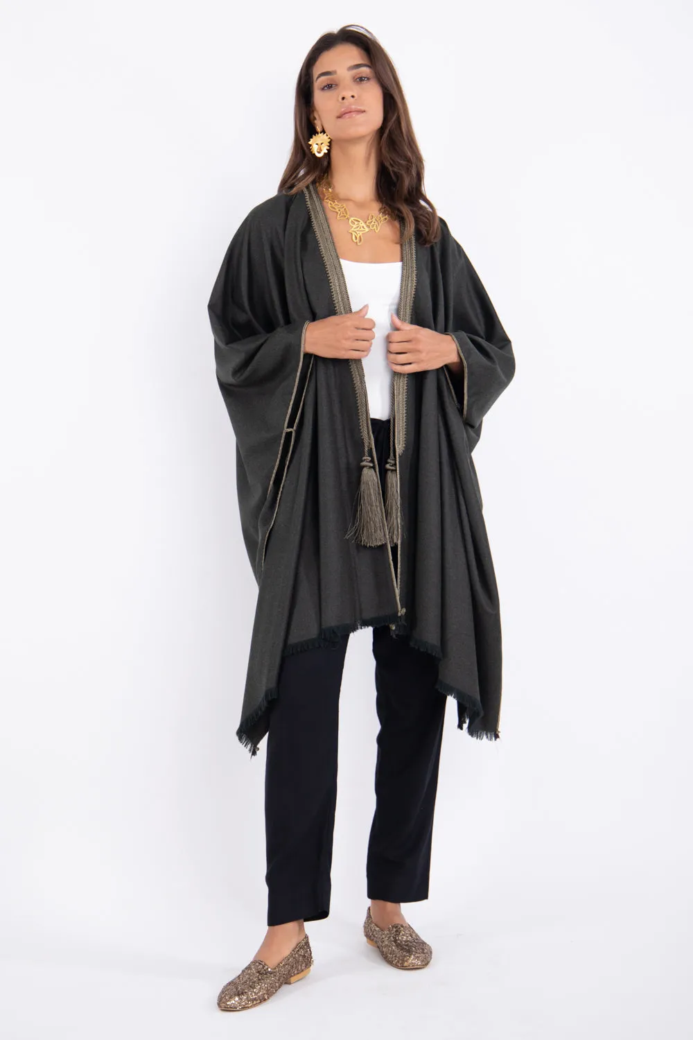 Loro Piana Cashmere Olive Poncho