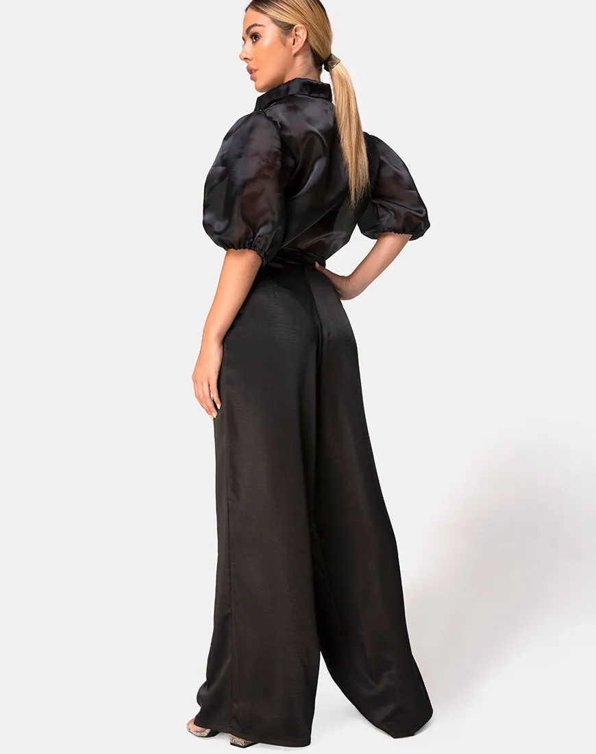 Mara Trouser in Satin Black