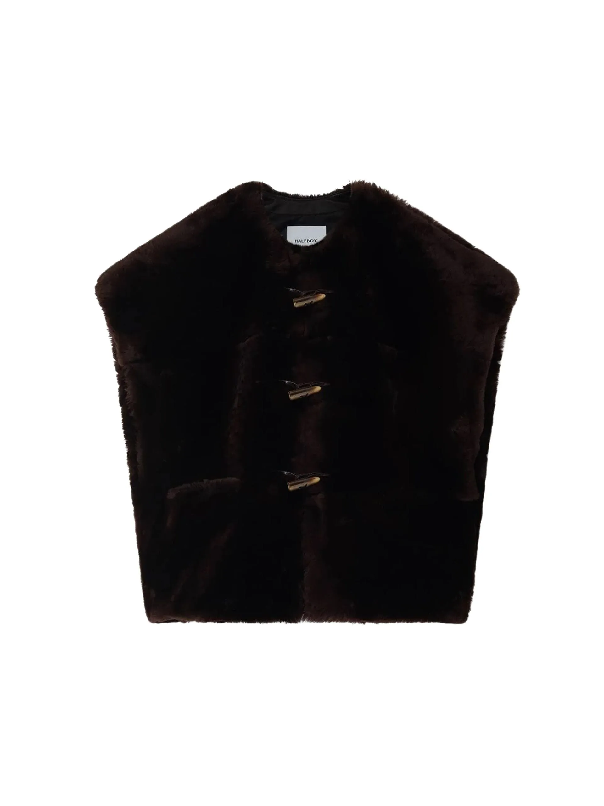 Maxi Shearling Vest / Dark Brown