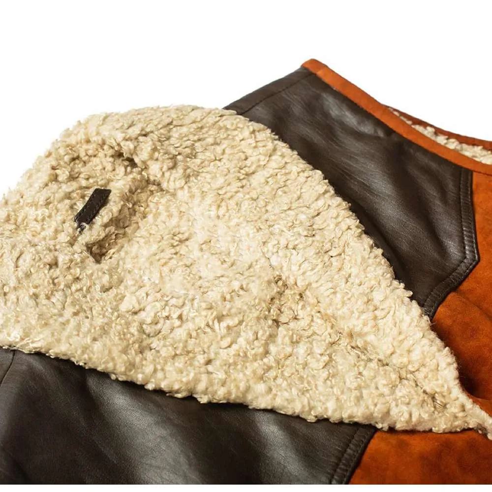 Men Shearling Suede Leather Vest