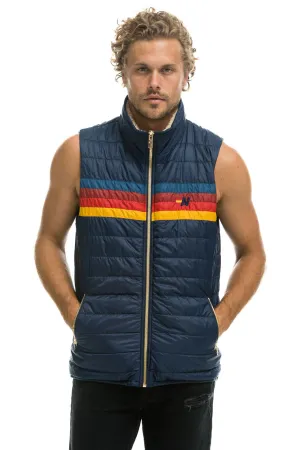 MEN'S 4 STRIPE VEST SHERPA - NAVY