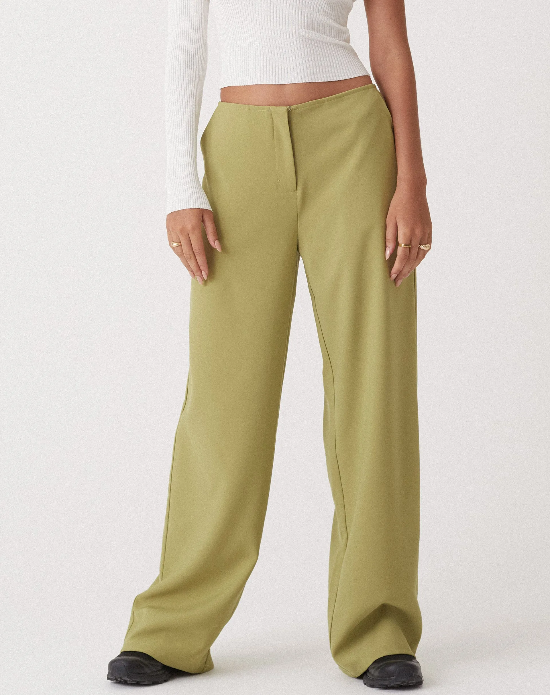 MOTEL X OLIVIA NEILL Amadi Wide Leg Trouser in Tailoring Seamfoam Green