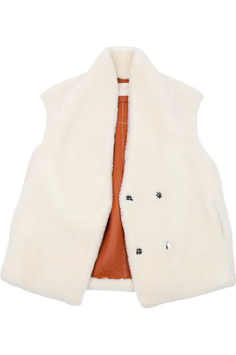 NC | Natures Collection Lorena Vest | Assorted Shearling Lamb | Offered Online Only