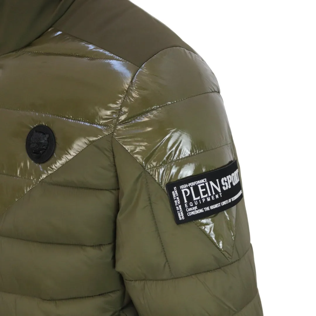 Plein Sport Plain Quilted Green Jacket