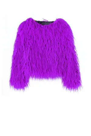 Purple Faux Fur Coat