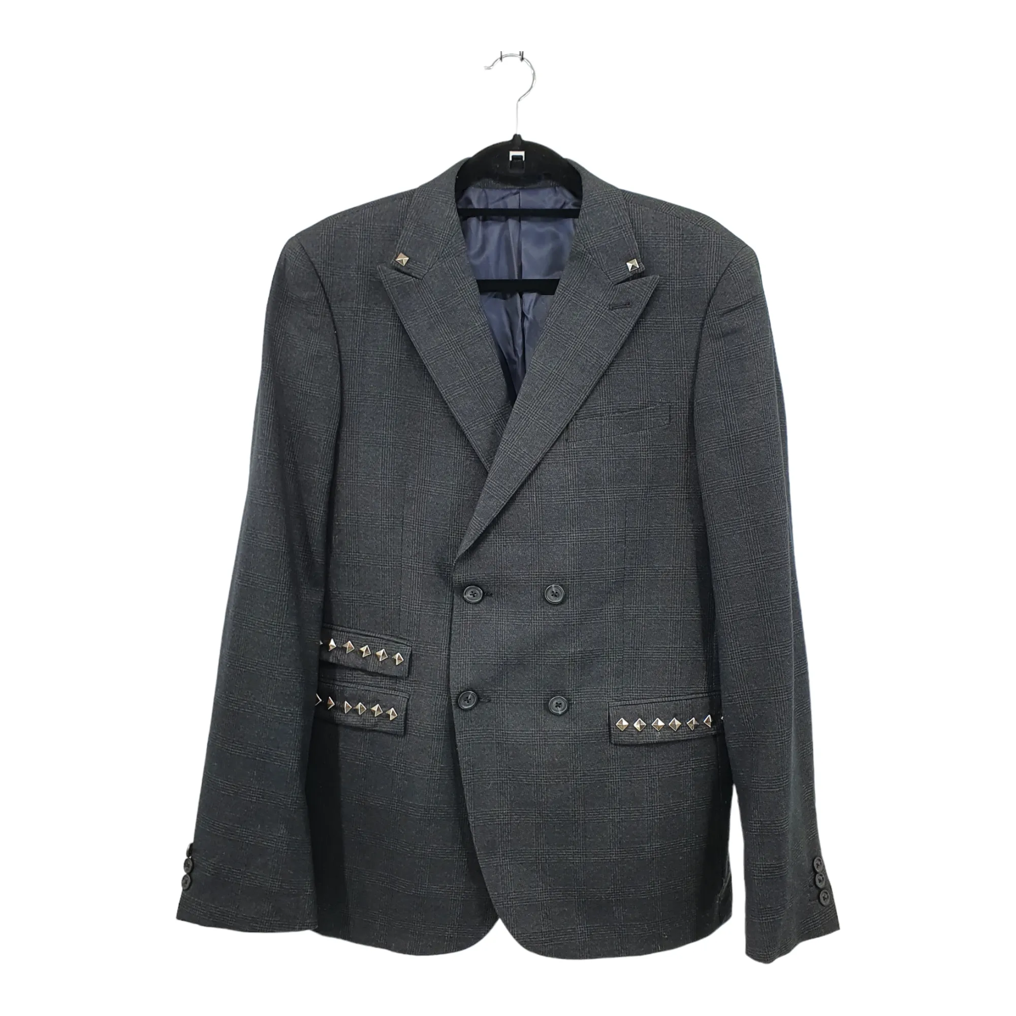 Re-Fashionedn Studded Grey Check Blazer 42"