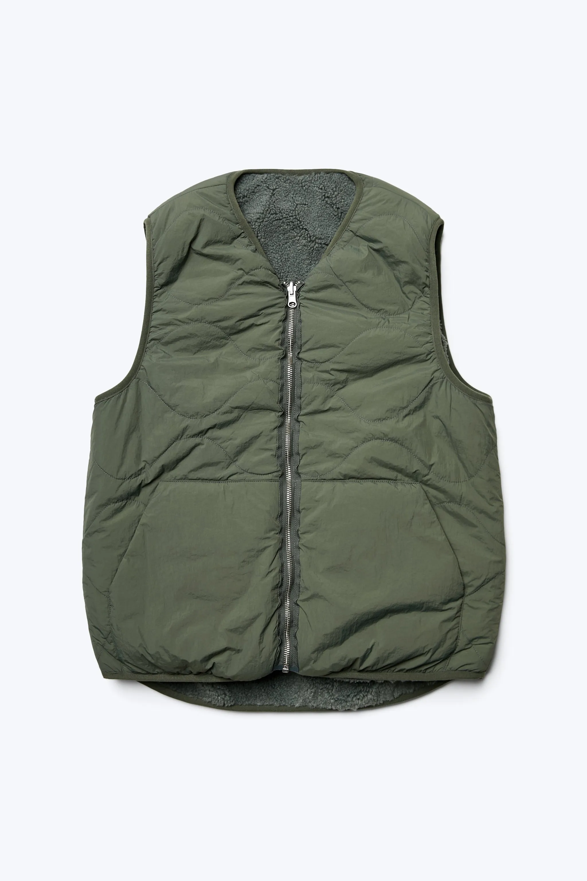 Site Shearling Vest Petrol Green