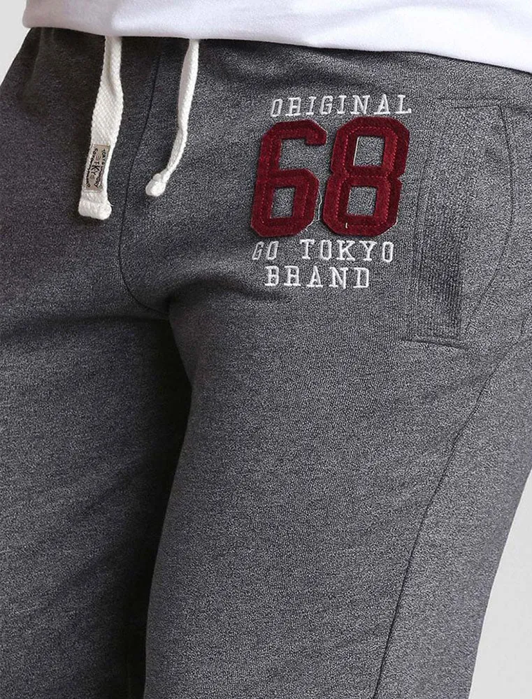 Southwood Brush Back Fleece Cuffed Joggers In Charcoal - Tokyo Laundry