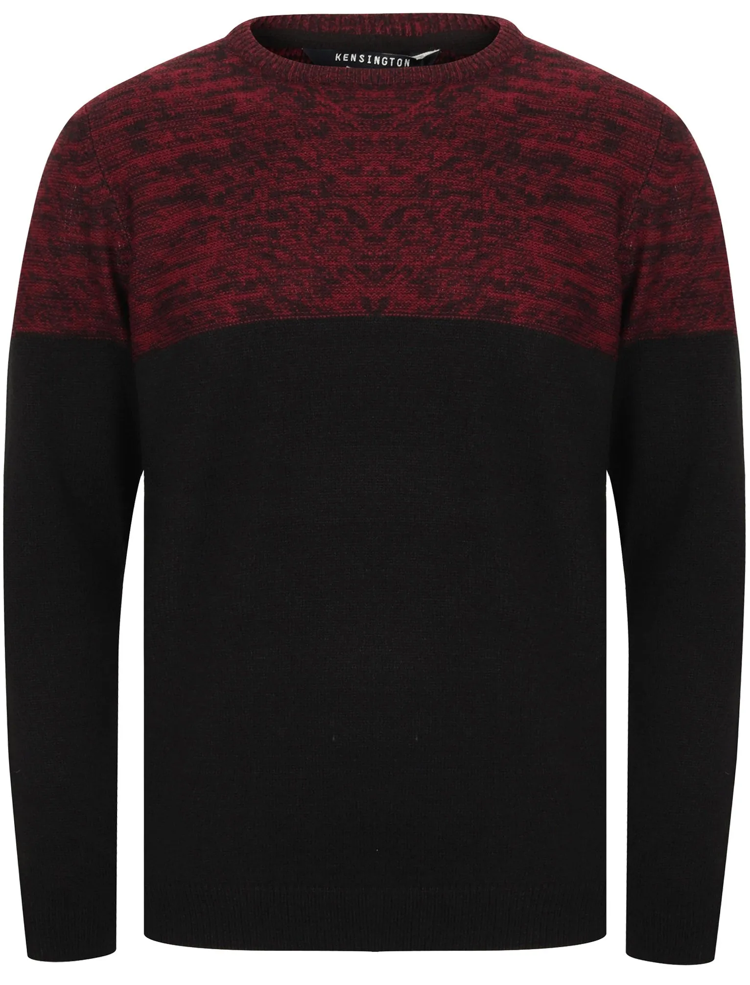 Squirrel Colour Block Knitted Jumper in Oxblood / Black Twist - Kensington Eastside