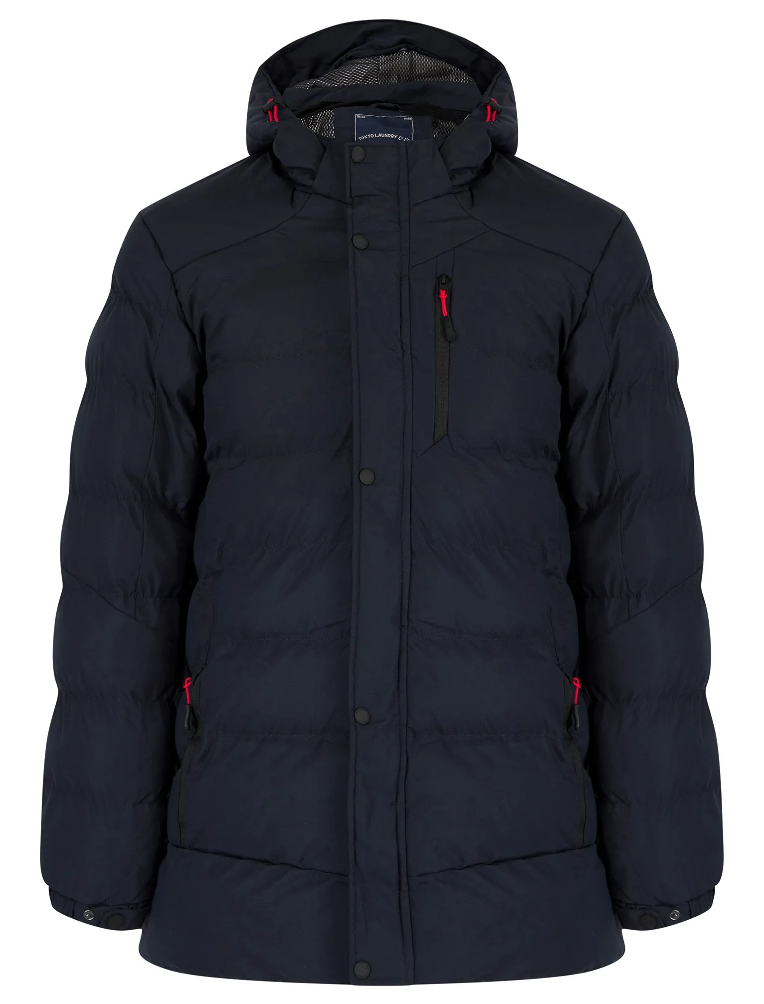 Yorkshire 2 Quilted Puffer Coat with Hood in Navy - Tokyo Laundry