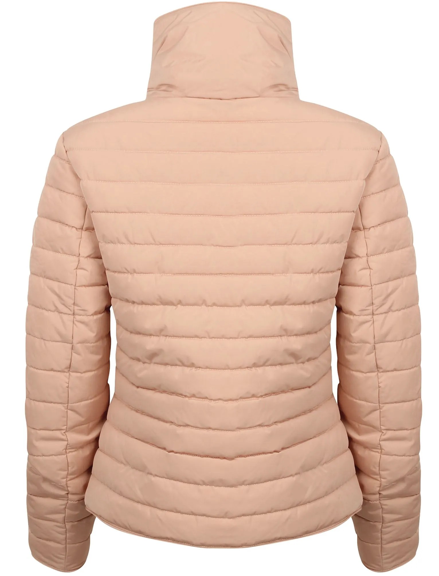 Zelda 2 Funnel Neck Quilted Jacket in Blush Pink - Tokyo Laundry